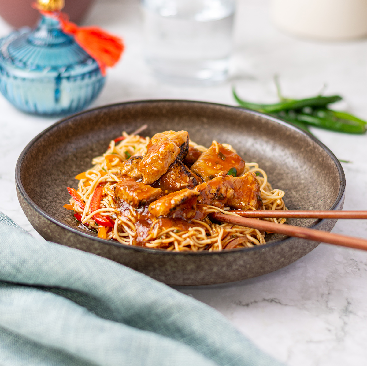 Teriyaki Chicken with Fine Noodles